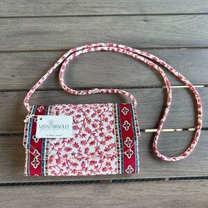Vintage VERA BRADLEY Delft Red Wallet on a String Red and White Floral Velcro